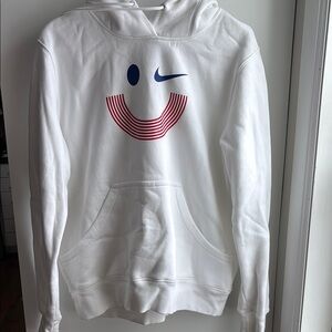 Team USA Nike White Hoodie with Red and Blue Graphic